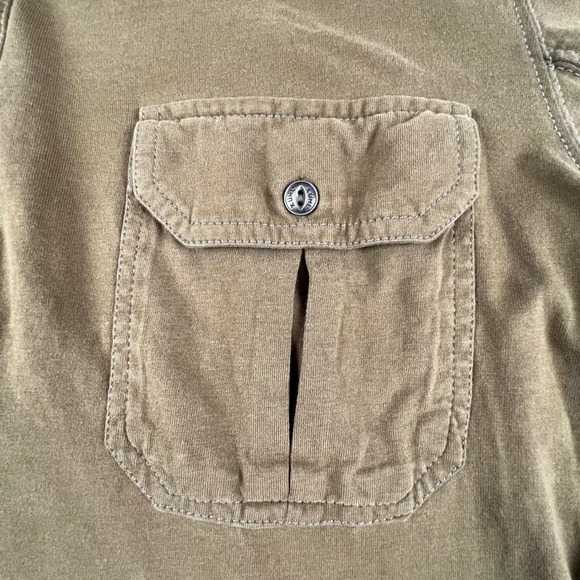 KUHL Long Sleeve Pullover Mock Neck Henley Shirt Khaki Mens Size L Cotton Gorp - Picture 4 of 15